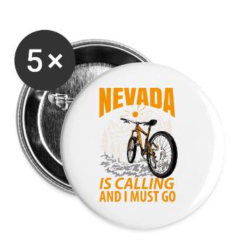 Cadeau de racine du Nevada - Lot de 5 petits badges (25 mm) - blanc - Devant
