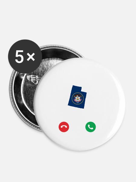 Utah - Buttons klein 25 mm (5er Pack) - Weiß