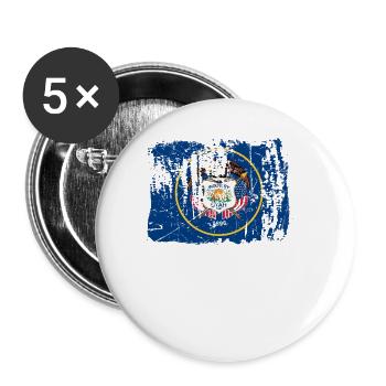 Utah - Lot de 5 petits badges (25 mm) - blanc - Devant