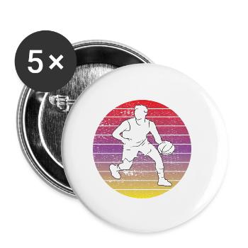 Basketball Basketballliebhaber Basketballer Verein - Buttons klein 25 mm (5er Pack) - Weiß - Vorne