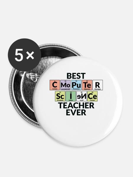 Bester Informatiklehrer Aller Zeiten - Buttons klein 25 mm (5er Pack) - Weiß