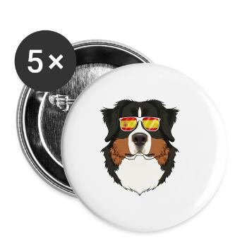 Bernese Mountain Dog I Spain Sunglasses I Spanish - Buttons klein 25 mm (5er Pack) - Weiß - Vorne