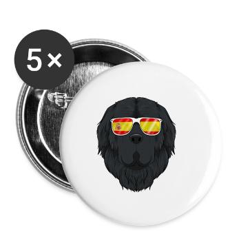 Newfoundland I Spain Sunglasses I Spanish Flag - Buttons klein 25 mm (5er Pack) - Weiß - Vorne