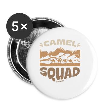 Escouade camel - Lot de 5 petits badges (25 mm) - blanc - Devant