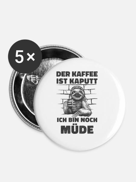 Kaffeetrinker Morgenmuffel Kaffeeliebhaber - Buttons klein 25 mm (5er Pack) - Weiß