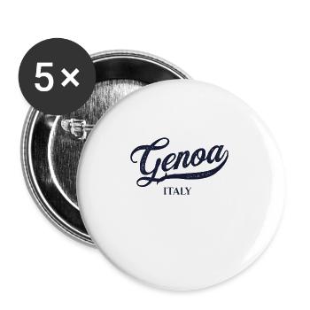 Retro Italy City - Vintage Gênes - Lot de 5 petits badges (25 mm) - blanc - Devant