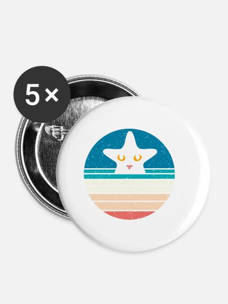 Seestern - Buttons klein 25 mm (5er Pack) - Weiß