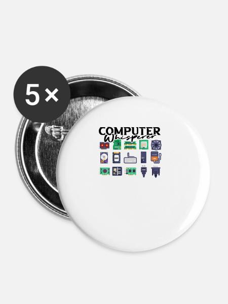 Computer Whisperer - Datenanalyst - Buttons klein 25 mm (5er Pack) - Weiß