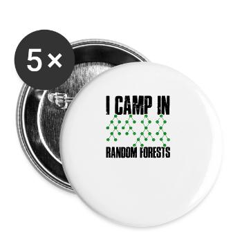 Ich campe in Random Forests - Netzwerke - Buttons klein 25 mm (5er Pack) - Weiß - Vorne