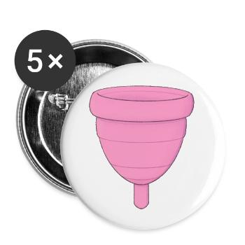 Coupe menstruelle - Lot de 5 petits badges (25 mm) - blanc - Devant