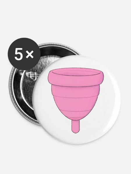 Menstruationstasse - Buttons klein 25 mm (5er Pack) - Weiß