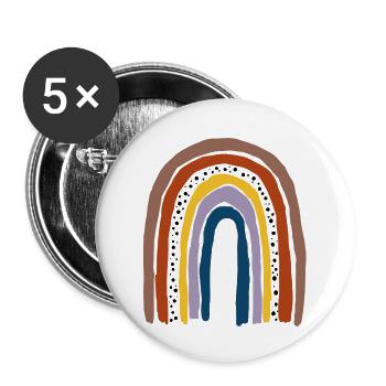 Regenbogen. - Buttons klein 25 mm (5er Pack) - Weiß - Vorne