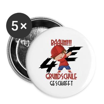Dab Boy Grundschule - Buttons klein 25 mm (5er Pack) - Weiß - Vorne