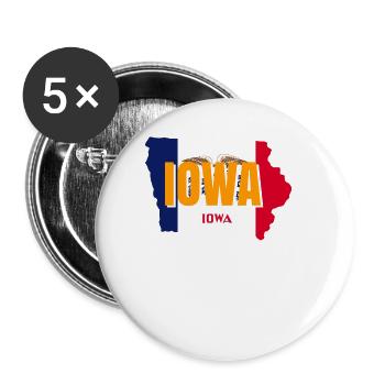 Iowa resident gift - Buttons small 1''/25 mm (5-pack) - white - Front