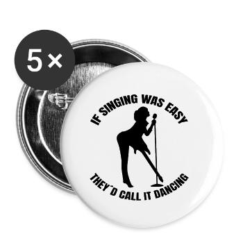 Singer Band Singing Hobby Singer Musician Singing - Buttons small 1''/25 mm (5-pack) - white - Front