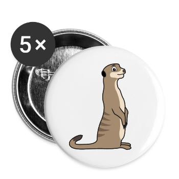 Cadeau d’amoureux des suricates Drôles d’animaux - Lot de 5 petits badges (25 mm) - blanc - Devant