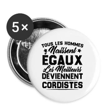 Les Meilleurs Hommes Deviennent Cordistes - Lot de 5 petits badges (25 mm) - blanc - Devant