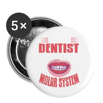 The Best Dentist In The Whole Molar System Present - Buttons small 1''/25 mm (5-pack) - white - Front