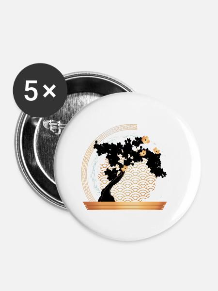 Baum - Buttons klein 25 mm (5er Pack) - Weiß