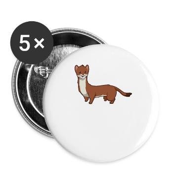 Kawaii Weasel - Buttons small 1''/25 mm (5-pack) - white - Front
