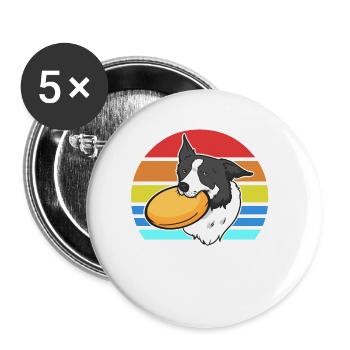 Retro Dog Frisbee Coach Awesome Coach Designs - Buttons small 1''/25 mm (5-pack) - white - Front