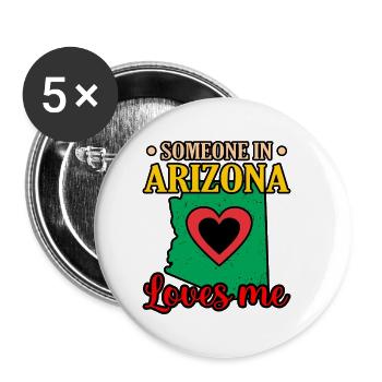 Quelqu’un aime Arizona Gift - Lot de 5 petits badges (25 mm) - blanc - Devant