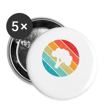Broccoli Vegan Lover Retro Healthy Gift idea - Buttons klein 25 mm (5er Pack) - Weiß - Vorne