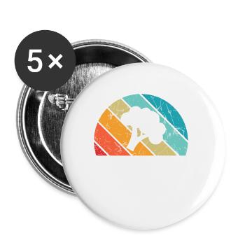 Broccoli Vegan Lover Retro Healthy Gift idea - Buttons klein 25 mm (5er Pack) - Weiß - Vorne