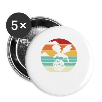 Game Master RPG GM Boardgame Roleplayer Pen and - Buttons small 1''/25 mm (5-pack) - white - Front