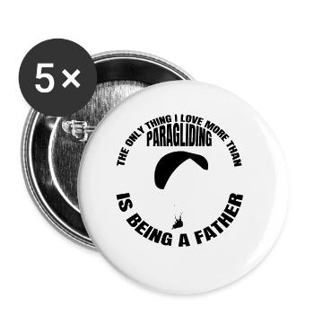 Paragliding Vater Fallschirmspringen Paragleiter - Buttons klein 25 mm (5er Pack) - Weiß - Vorne