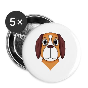 St. Bernard dog dog - Buttons small 1''/25 mm (5-pack) - white - Front