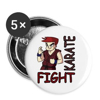 Karatekämpfer Karate trainieren Karate Training - Buttons klein 25 mm (5er Pack) - Weiß - Vorne