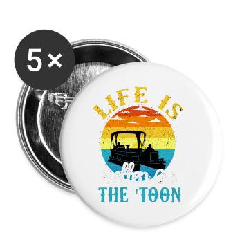 Das Leben ist besser auf dem Toon Lake Bootssommer - Buttons klein 25 mm (5er Pack) - Weiß - Vorne