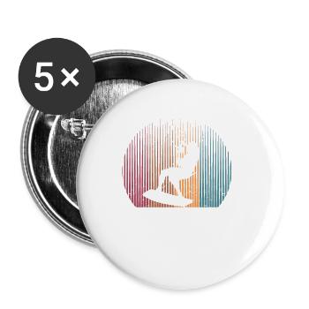 Wings Foiling Kitesurfing Kiteboarding Retro - Buttons small 1''/25 mm (5-pack) - white - Front