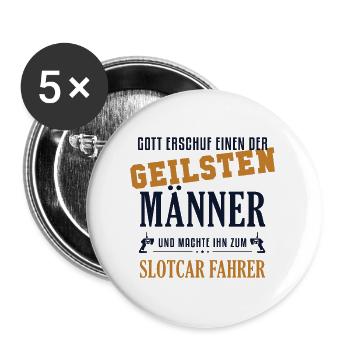 Slotcar Fahrer Geilster Mann Slot Car RC Car - Buttons klein 25 mm (5er Pack) - Weiß - Vorne