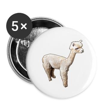 Alpaca, Llama, lama, beige,graffiti,colorful - Buttons small 1''/25 mm (5-pack) - white - Front