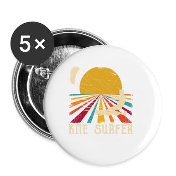 Kite Surfer Vintage Kite Surfing Sport Retro Wind - Buttons small 1''/25 mm (5-pack) - white - Front