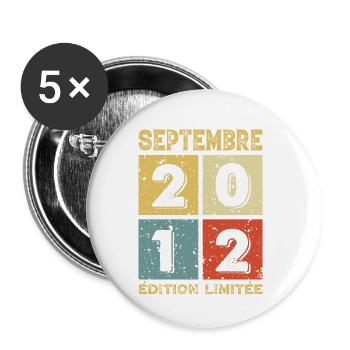 Septembre 2012 Original Idée Cadeau Anniversaire - Lot de 5 petits badges (25 mm) - blanc - Devant