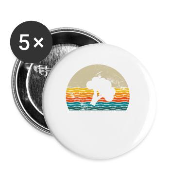 Broccoli Vegan Lover Retro Healthy Gift idea - Buttons klein 25 mm (5er Pack) - Weiß - Vorne