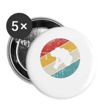 Broccoli Vegan Lover Retro Healthy Gift idea - Buttons klein 25 mm (5er Pack) - Weiß - Vorne
