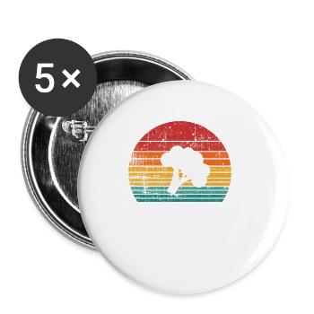 Broccoli Vegan Lover Retro Healthy Gift idea - Buttons klein 25 mm (5er Pack) - Weiß - Vorne