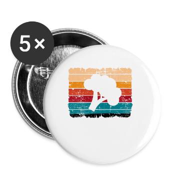Broccoli Vegan Lover Retro Healthy Gift idea - Buttons klein 25 mm (5er Pack) - Weiß - Vorne