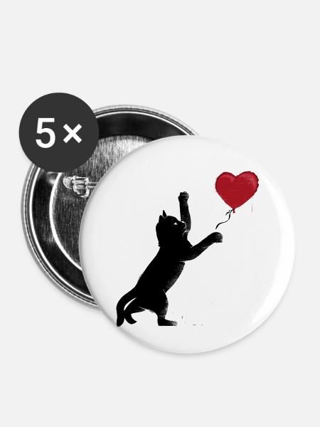 Straßenkatze - Buttons klein 25 mm (5er Pack) - Weiß