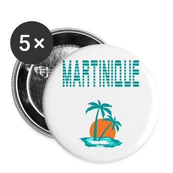 Martinique - Lot de 5 petits badges (25 mm) - blanc - Devant
