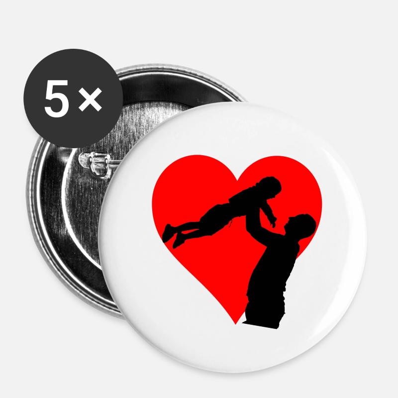 Dad is the best - Buttons small 1''/25 mm (5-pack) - white