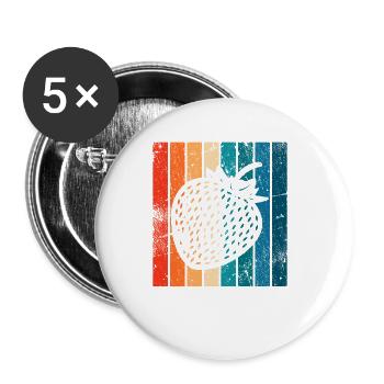 Strawberry Fruit Lover Retro Healthy Gift idea - Buttons klein 25 mm (5er Pack) - Weiß - Vorne
