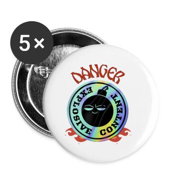 Dangerous chemistry Dynamite hazardous substance poison - Buttons small 1''/25 mm (5-pack) - white - Front