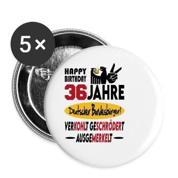 Geburtstag CDU SPD FDP Grün Politik Alter Jahre 36 - Buttons klein 25 mm (5er Pack) - Weiß - Vorne