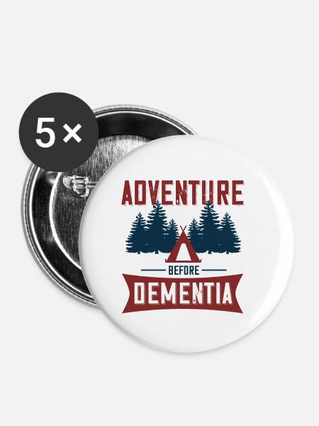 Abenteuer vor Demenz - Buttons klein 25 mm (5er Pack) - Weiß