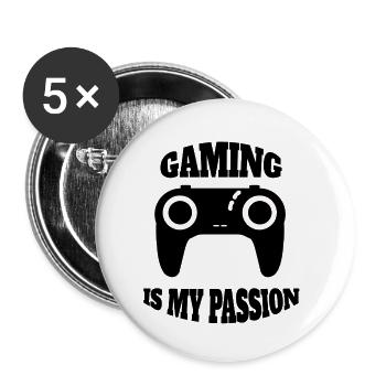 Zocker Geschenk Spruch Gamer lustige Gaming Zocken - Buttons klein 25 mm (5er Pack) - Weiß - Vorne